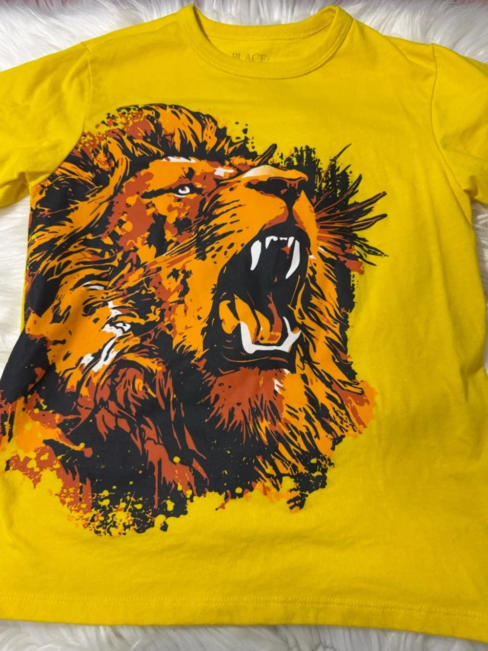 The Children’s Place Yellow Graphic Short Sleeve Shirt- Boys Size M (7/8)